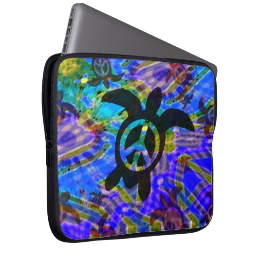 Friedensschildkröte-Laptop-Hülse Laptopschutzhülle (Vorne Rechts)