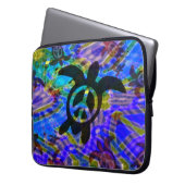 Friedensschildkröte-Laptop-Hülse Laptopschutzhülle (Vorderseite Links)