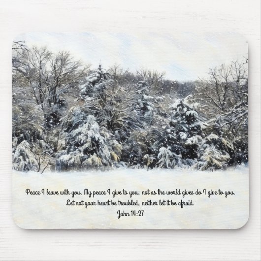Friedensschnee-Wiesen-Bibelvers-Glaubens-Mauspad Mousepad (Vorne)