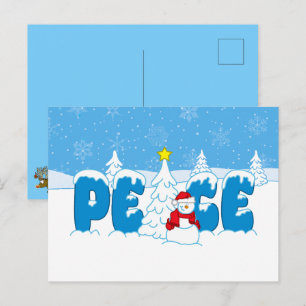 Friedensschneemann Screwball Graphics Weihnachten Postkarte