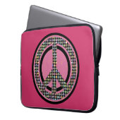 FRIEDENSSEQUINED ROSA Laptop-Hülse Laptopschutzhülle (Vorderseite Links)