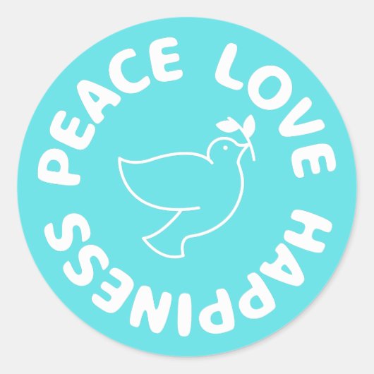 FRIEDENSSICHERHEIT LIEBE CLASSIC RUNDSTÜCK RUNDER AUFKLEBER (Vorderseite)