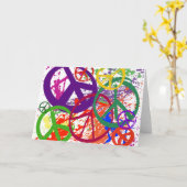 FRIEDENSSIGN COLLAGE KARTE (Gelbe Blume)