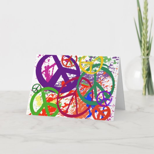 FRIEDENSSIGN COLLAGE KARTE (Vorderseite)