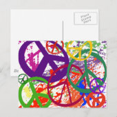 FRIEDENSSIGN COLLAGE POSTKARTE (Vorne/Hinten)