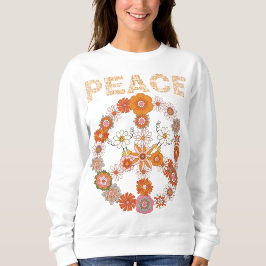 FRIEDENSSIGNAL VON BLUME LIEBE - Damen Sweatshirt (Vorderseite)