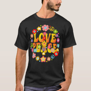 FRIEDENSSIGNE LIEBE 1960er 1970er Tie Dye Groovy H T-Shirt