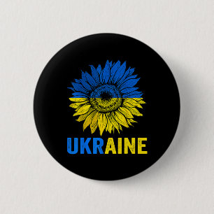 Friedenssonnenblume Ukrainische Flagge Ukraine Lie Button