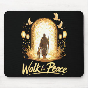 Friedensspaziergang spiritueller Mönch mit Hund un Mousepad