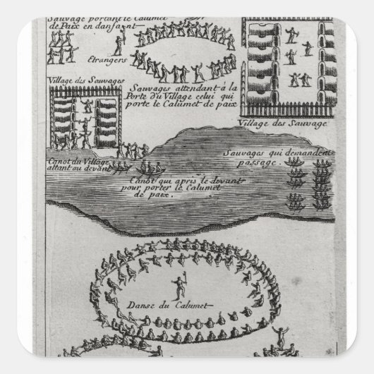 Friedensstift des Irokesen Quadratischer Aufkleber (Vorderseite)