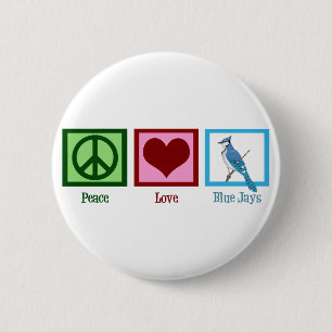 Friedensstiftung Liebe Blaue Jay Button
