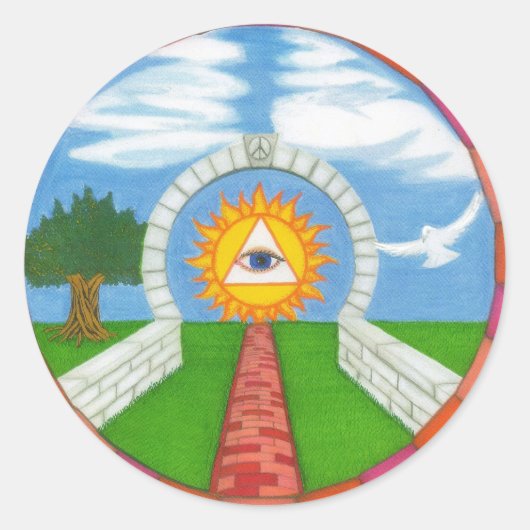 Friedensstiftung Runder Aufkleber (Vorderseite)