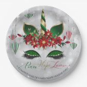 Friedensstiftung und Liebe Feiertag Einhorn Gesich Pappteller (Vorderseite)