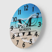 Friedensstille Beach Front M Monogram Große Wanduhr (Winkel)