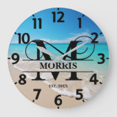 Friedensstille Beach Front M Monogram Große Wanduhr (Vorderseite)