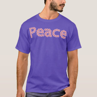 Friedensstipografie in Pink-Daisy-Blume T-Shirt