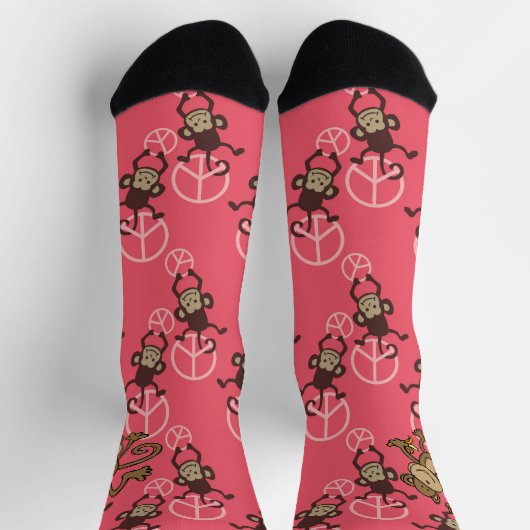 Friedenssymbol Alberne Affen Socken (Oben)