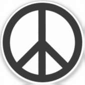 Friedenssymbol Anti-Schwarz Moderne Aufkleber (Vorderseite)