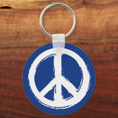 Friedenssymbol auf blau schlüsselanhänger (Vorderseite)
