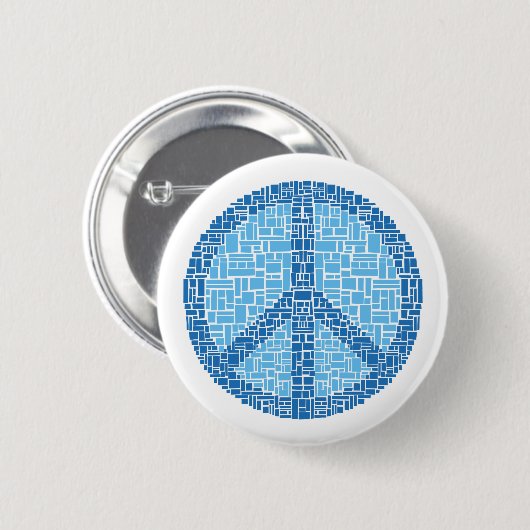 Friedenssymbol (blau) button (Vorne & Hinten)
