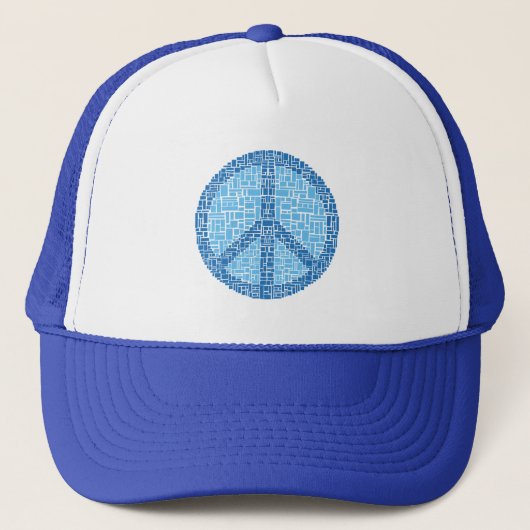 Friedenssymbol (blau) truckerkappe (Vorderseite)