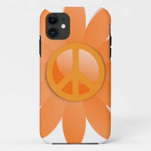 Friedenssymbol-Blume - Cantelope Orange Case-Mate iPhone Hülle