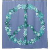 Friedenssymbol Blume Power Duschvorhang (Vorderseite)