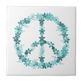 Friedenssymbol Blume Power Fliese (Vorderseite)