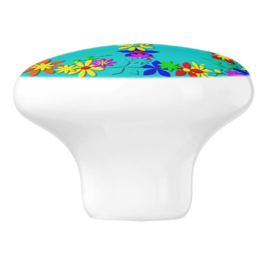 Friedenssymbol Blume Power Keramikknauf (Seitenansicht)