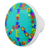 Friedenssymbol Blume Power Keramikknauf (Rechts)