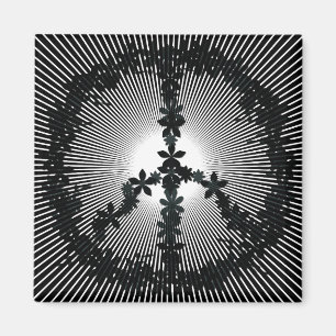 Friedenssymbol Blume Power Magnet