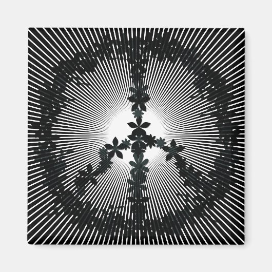 Friedenssymbol Blume Power Magnet (Vorne)