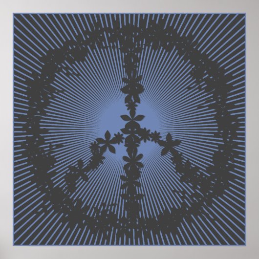 Friedenssymbol Blume Power Poster (Vorne)