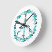Friedenssymbol Blume Power Runde Wanduhr (Winkel)