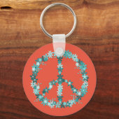 Friedenssymbol Blume Power Schlüsselanhänger (Vorderseite)