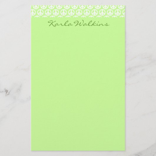 Friedenssymbol Briefpapier (Vorderseite)