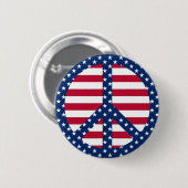 Friedenssymbol-Button mit Sternen und Streifen Button (Vorne & Hinten)