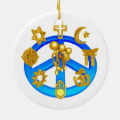 Friedenssymbol, das alle Weltreligionen vereinigt Keramik Ornament (Hinten)