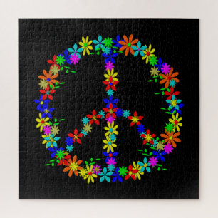 Friedenssymbol Flower Power Puzzle