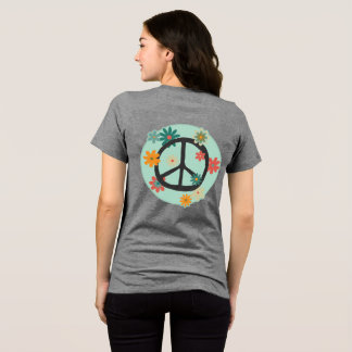 Friedenssymbol, Friedenszeichen mit Blumen Tri-Blend Shirt