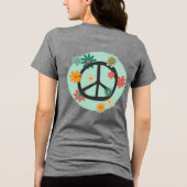 Friedenssymbol, Friedenszeichen mit Blumen Tri-Blend Shirt (Rückseite)