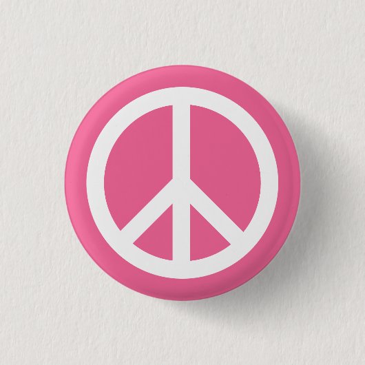 Friedenssymbol gegen den Krieg rosa und weiß Button (Vorderseite)
