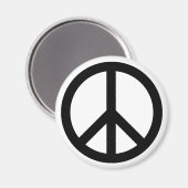 Friedenssymbol gegen Krieg Schwarz-weiß Magnet (Vorderseite/Rückseite)
