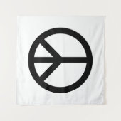 Friedenssymbol gegen Krieg Schwarz-weiß modern Wandteppich (Vorderseite (Horizontal))