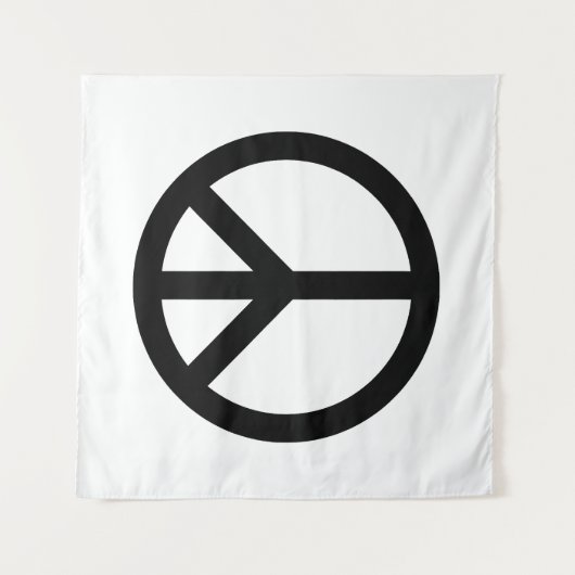 Friedenssymbol gegen Krieg Schwarz-weiß modern Wandteppich (Vorderseite (Horizontal))