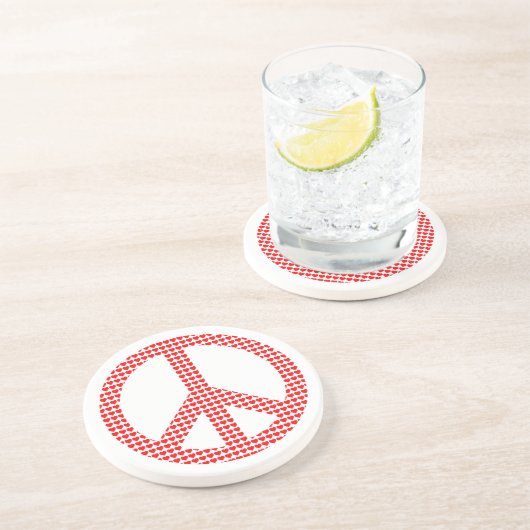 Friedenssymbol Getränkeuntersetzer (Seite)