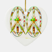 Friedenssymbol Glas gefärbt Keramik Ornament (Hinten)