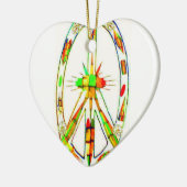 Friedenssymbol Glas gefärbt Keramik Ornament (Links)