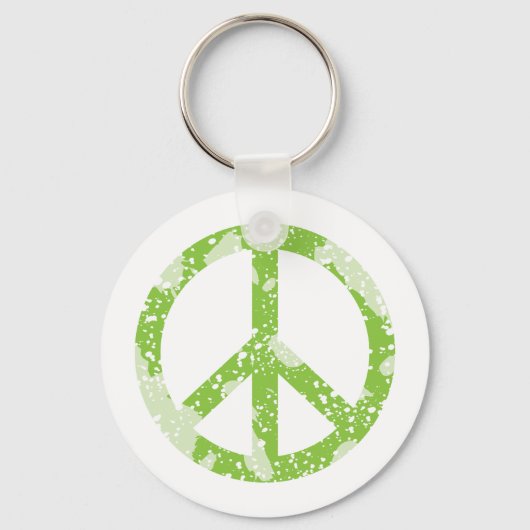 Friedenssymbol (grün) schlüsselanhänger (Vorderseite)
