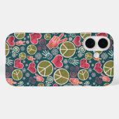 Friedenssymbol Hipster Pacifismus Zeichendesign Case-Mate iPhone Hülle (Rückseite (Horizontal))
